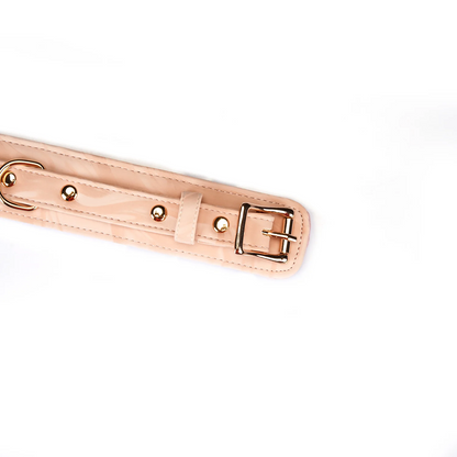 Plush Velour Pink Collar with Leash