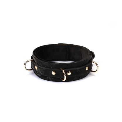 Plush Velour Black Collar with Leash