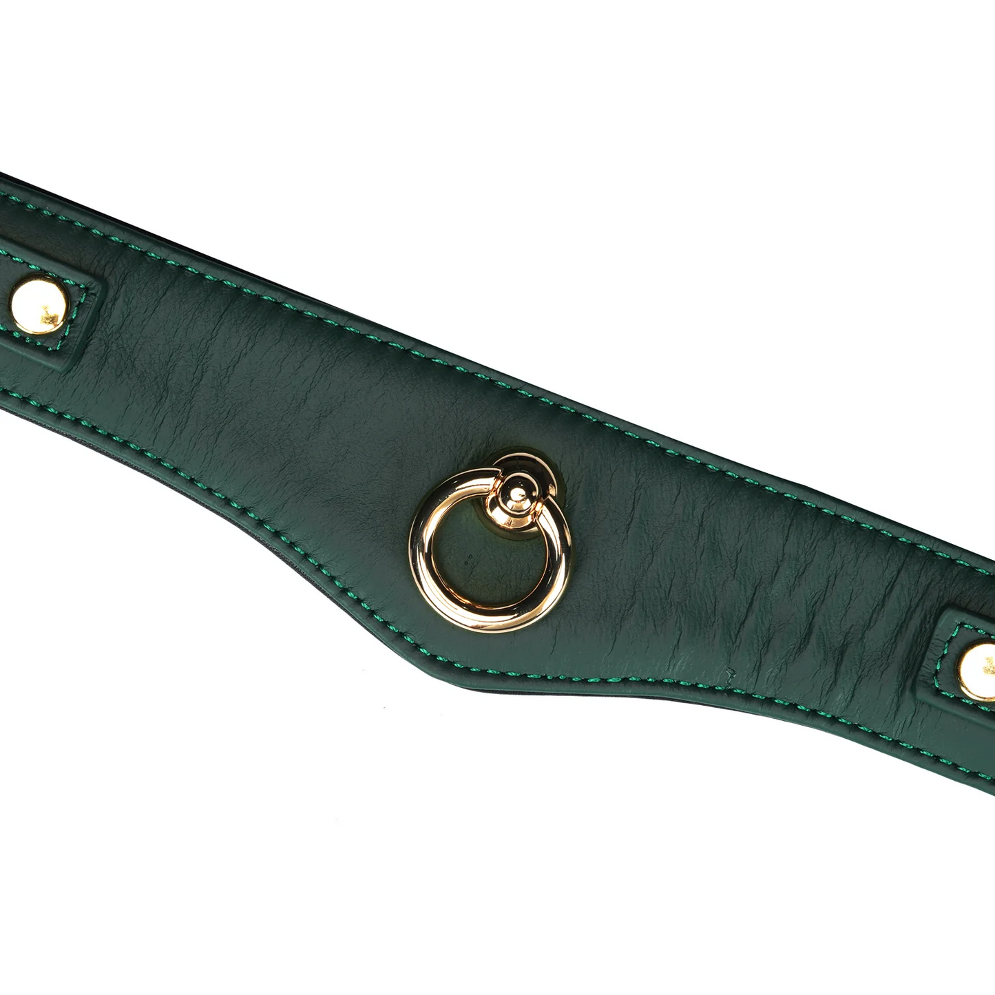 Evergreen Curved Leather Collar With Lock