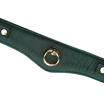 Evergreen Curved Leather Collar With Lock