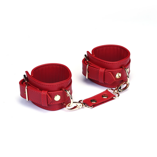 Red Vegan Leather Handcuffs