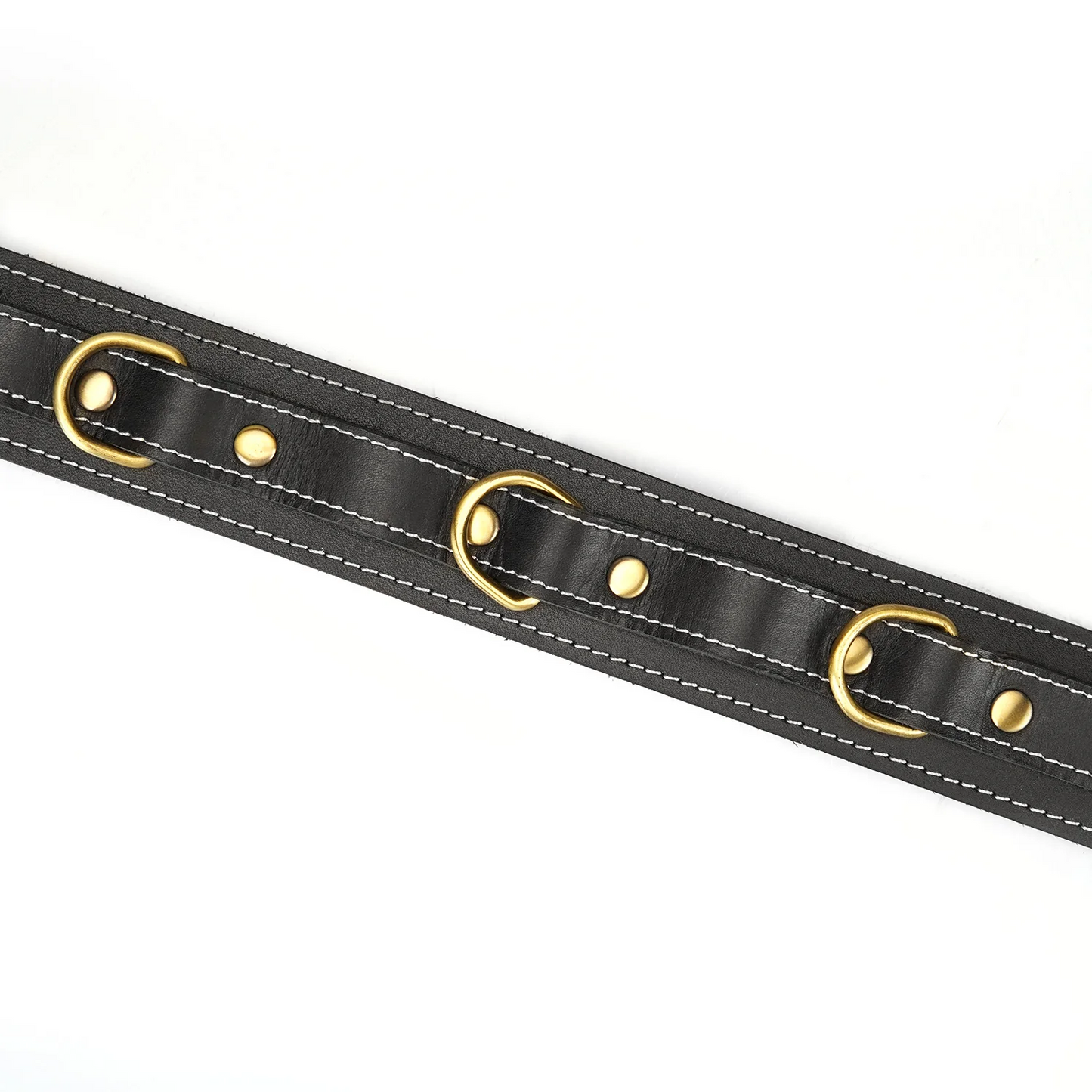 Shogun Thick Leather Collar with Leash