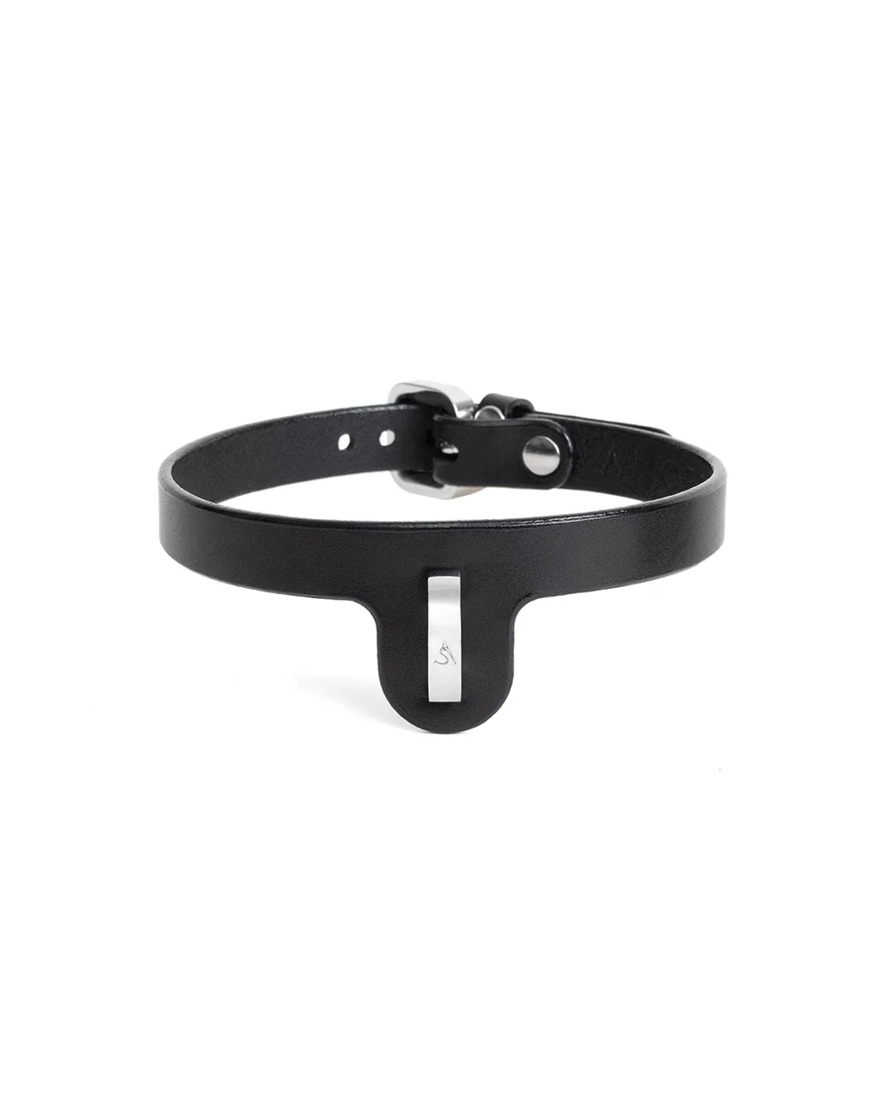Embla 2.0 Leather Collar Black & Silver