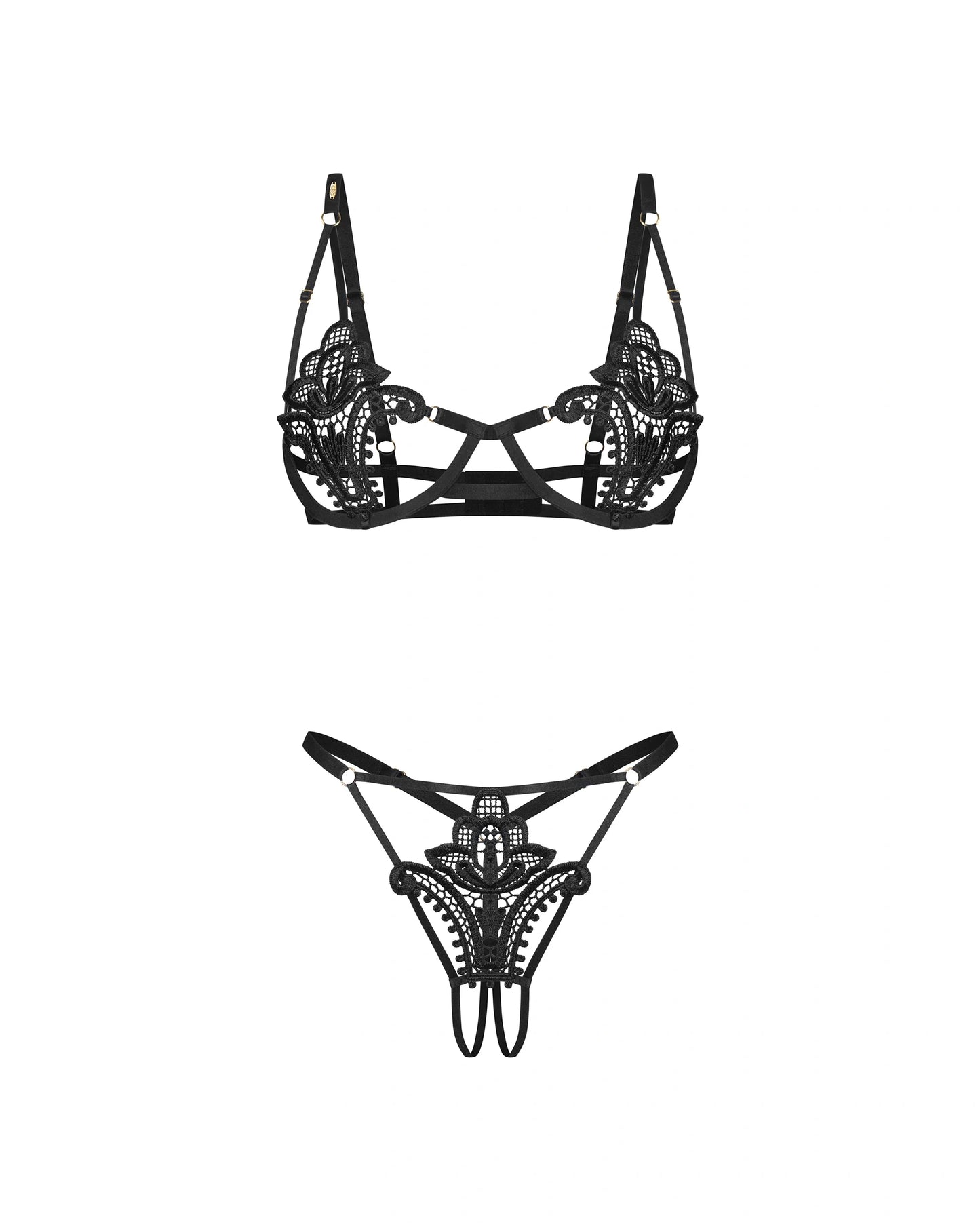 Luise Sublime Open-Crotch Set Black