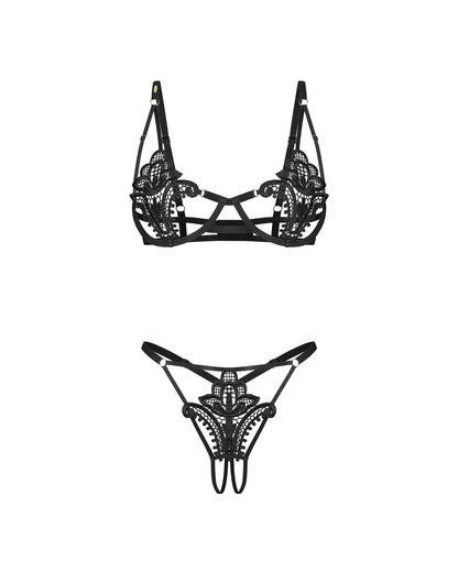 Luise Sublime Open-Crotch Set Black
