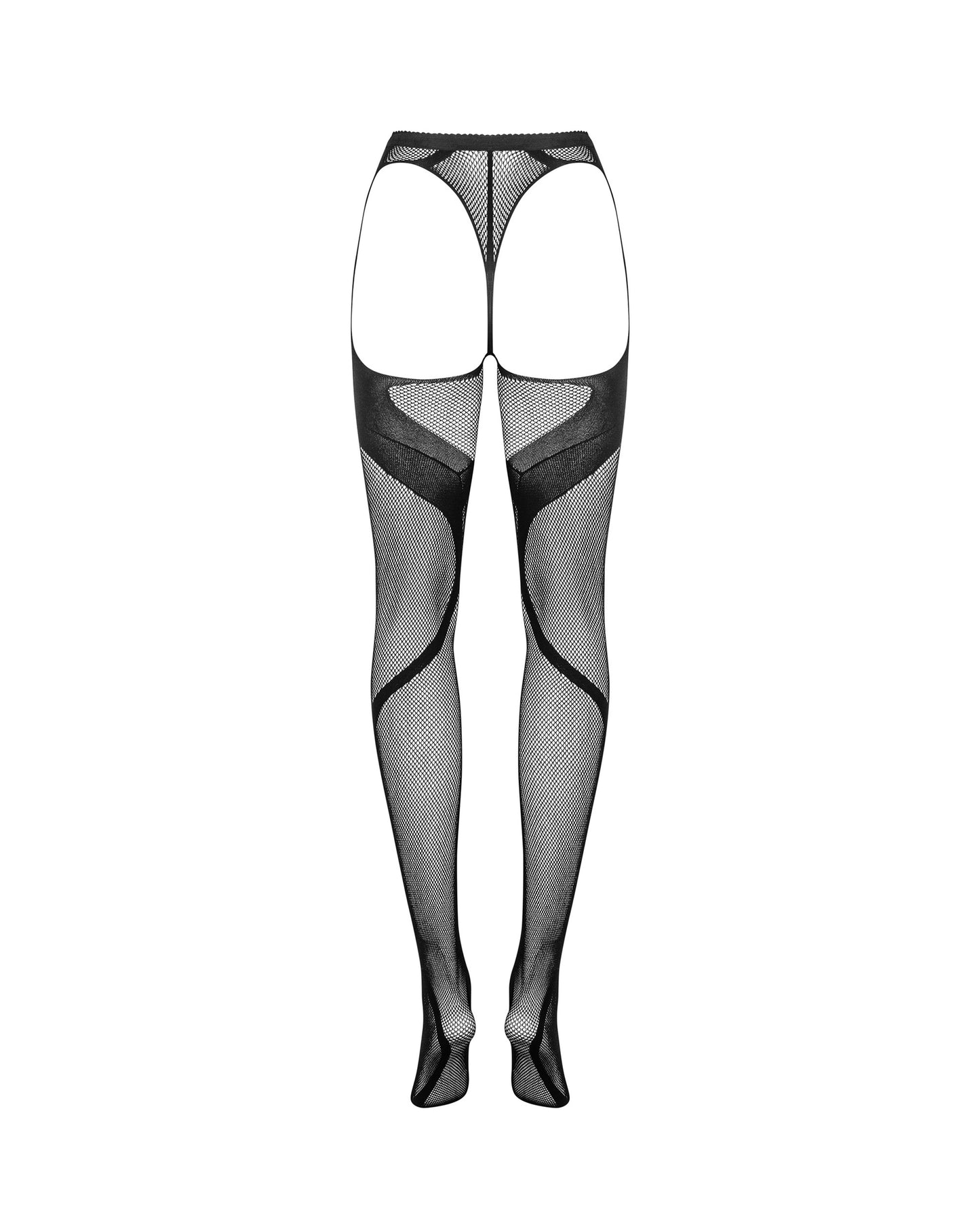 Serpentine Swirl Open-Crotch Fishnet Stockings