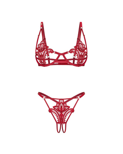 Luise Sublime Open-Crotch Set Red