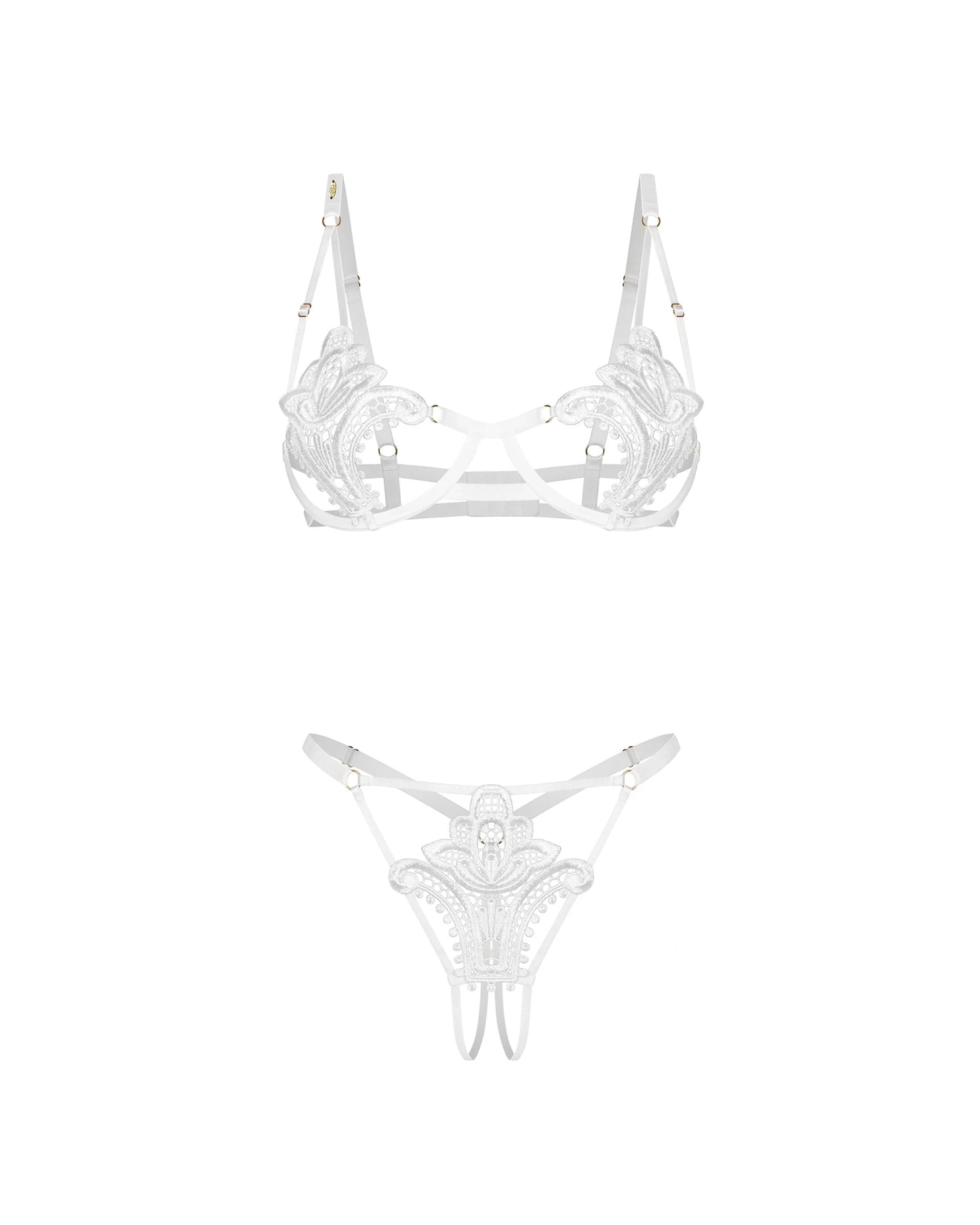 Luise Sublime Open-Crotch Set White