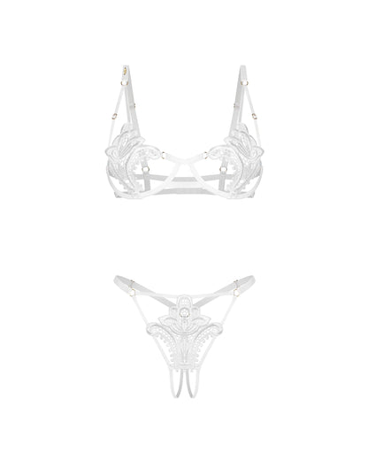 Luise Sublime Open-Crotch Set White