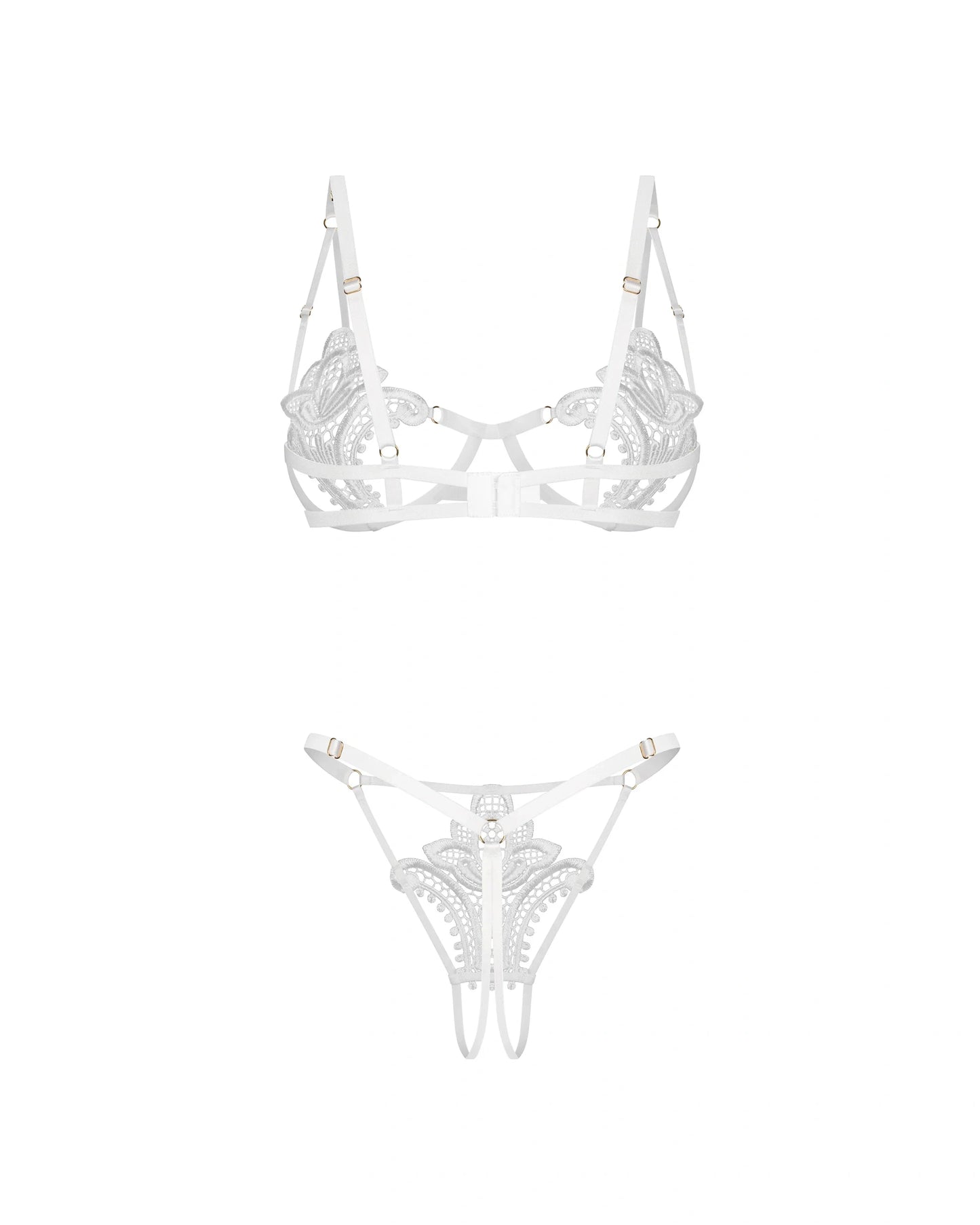 Luise Sublime Open-Crotch Set White