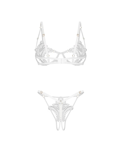 Luise Sublime Open-Crotch Set White