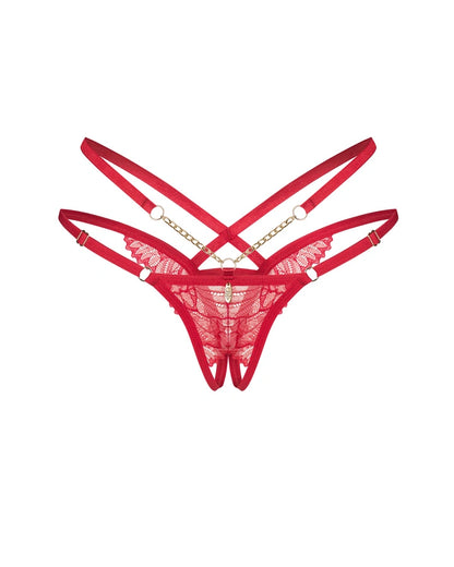 Matildea Open-Crotch Thong Red