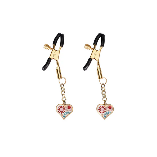 Gold Floral Nipple Clamps