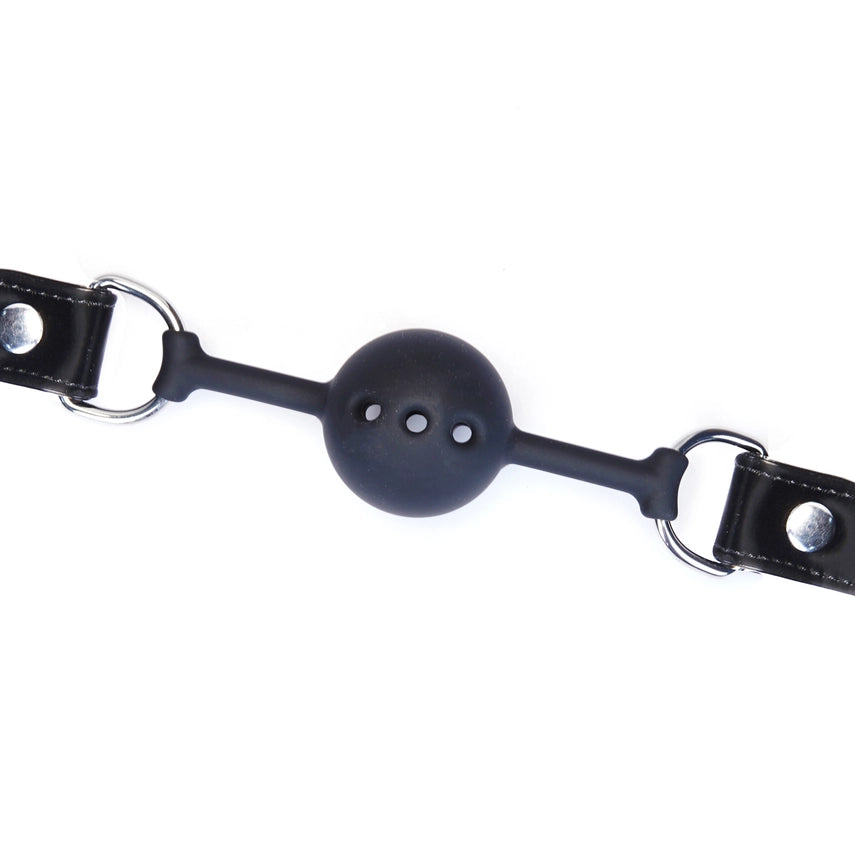 Plush Black Metallic Vegan Ball Gag