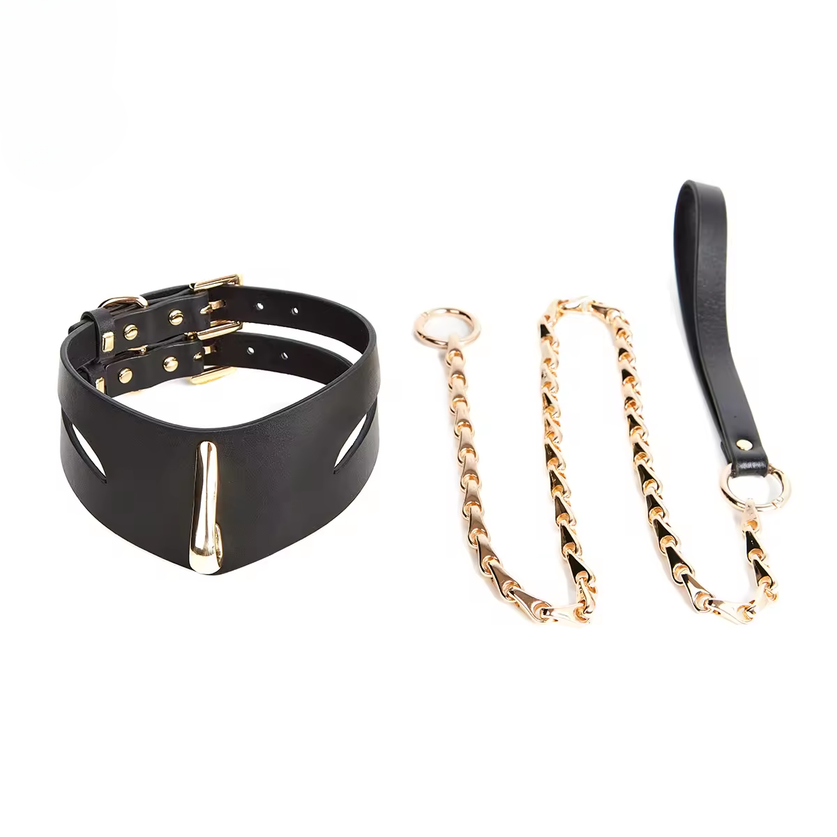 Liquide D'Or Leather Collar and Leash