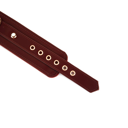 Plush Velour Metallic Burgundy Wrist Cuffs