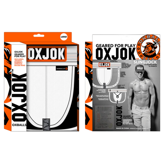 SLINGJOCK upthrust slider-strap jock, WHITE SNOW, LARGE