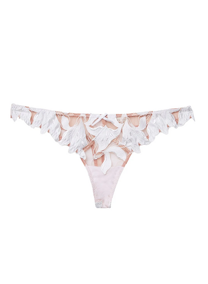 Fleur Du Mal Lily Thong Ivory