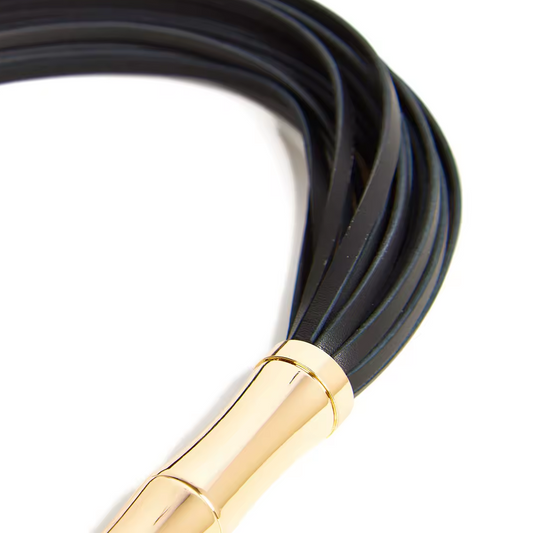 Bamboo D'Or Luxe Black Leather Flogger