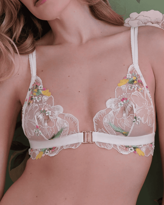 Winter Romance Triangle Bra White