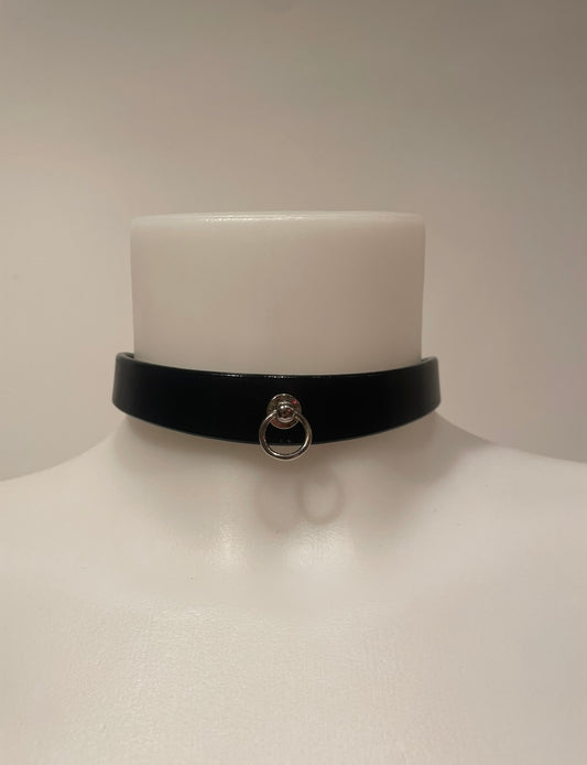 Delia Thin Collar Black and Silver