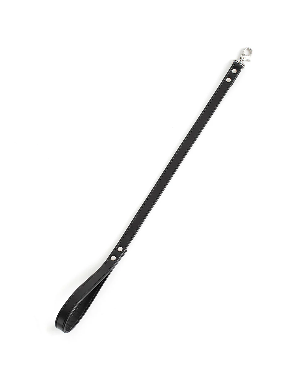 leather leash black and silver
