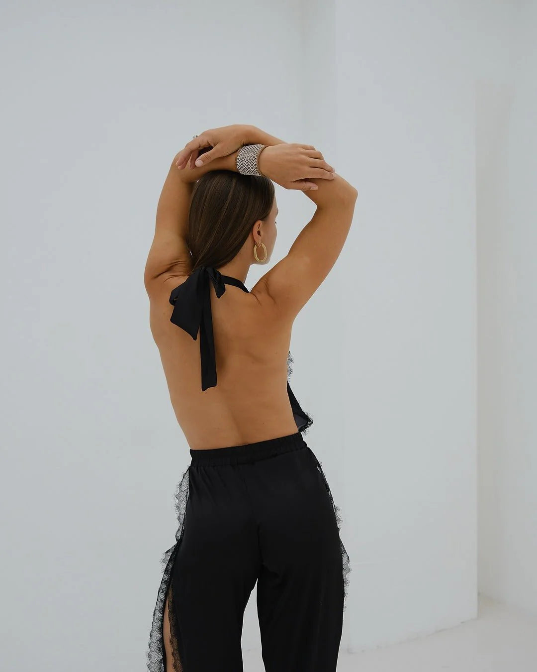 Swan Lake Silk Halter Romper