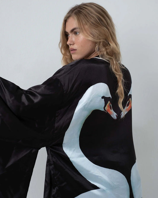Swan Lake Silk Kimono