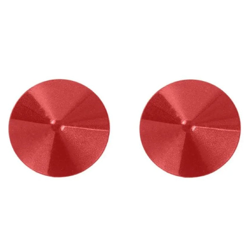 Round Metal Nipple Pasties Red