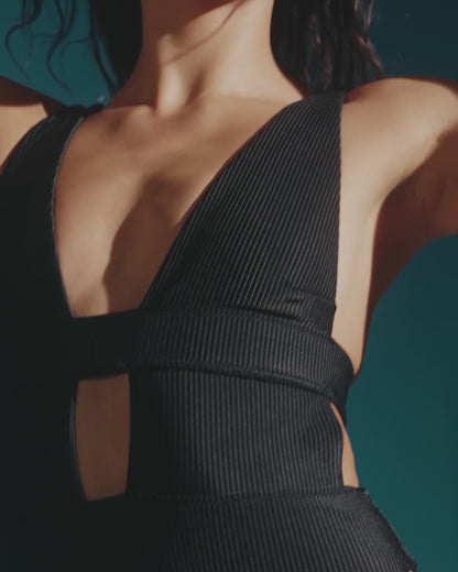 Lucerne Plunge Swimsuit Black