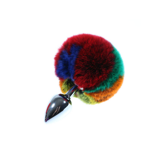 Rainbow Rabbit Tail Plug