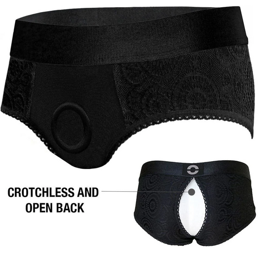 RodeoH Black Crotchless Panty Harness