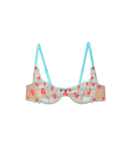 Rose and Vine Embroidery Balconette Bra