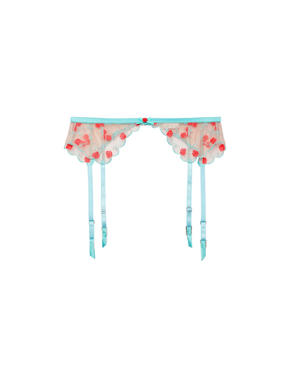 Rose and Vine Embroidery Garter Belt