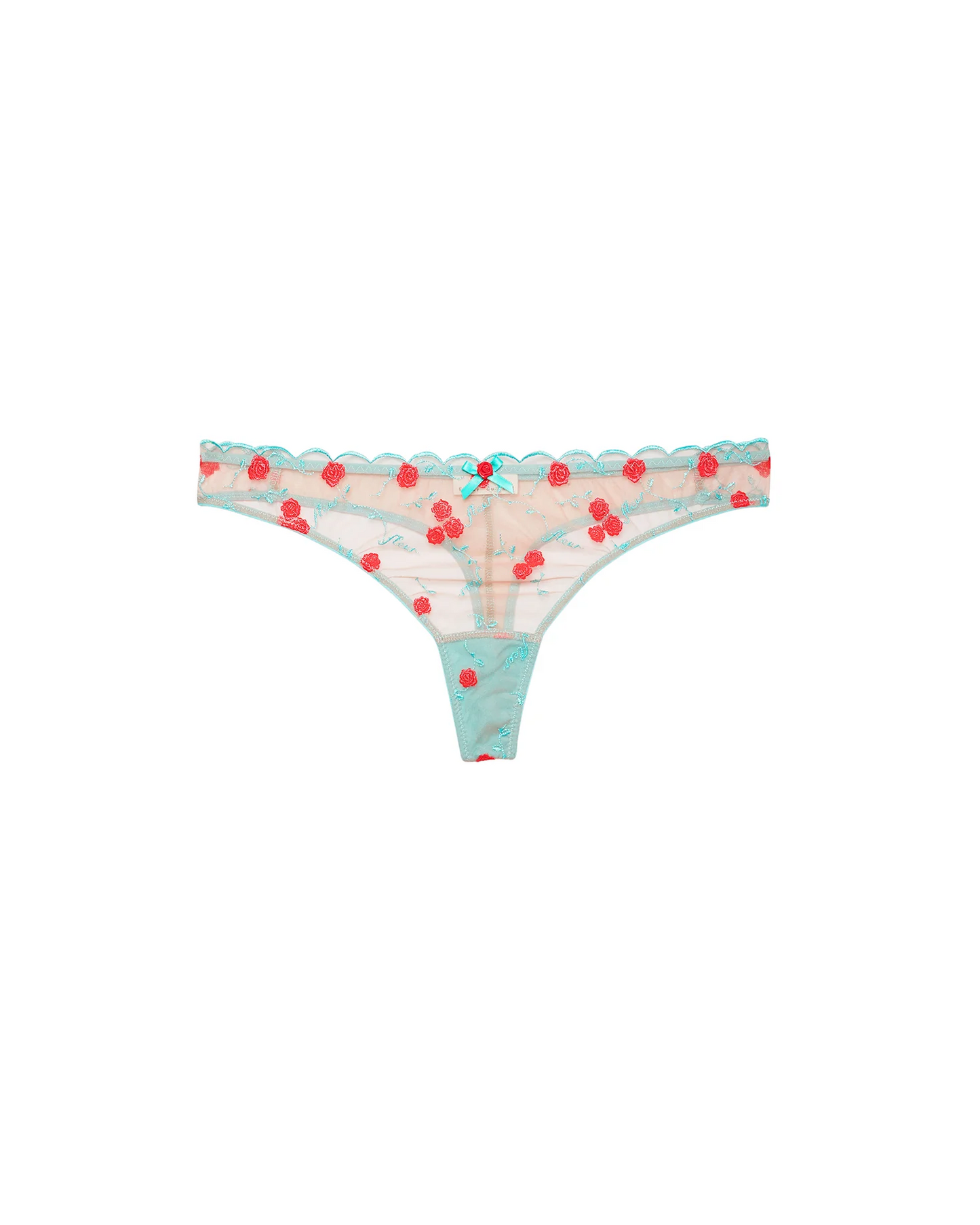 Rose and Vine Embroidery Thong