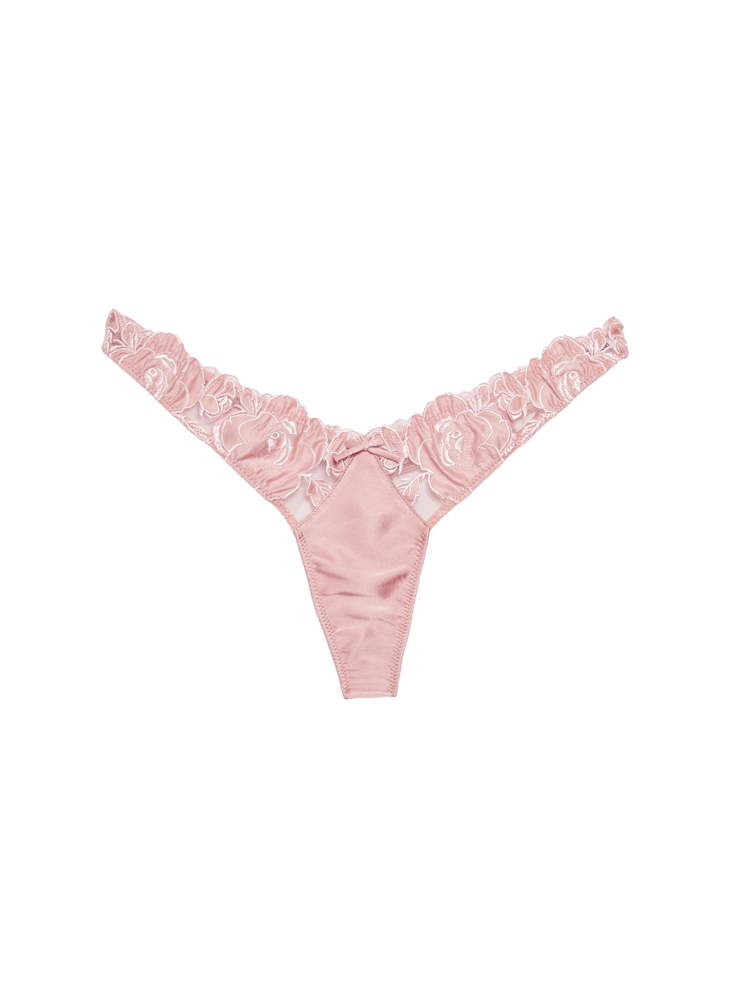 Fleur Du Mal Rose Logo Embroidery Thong Pink