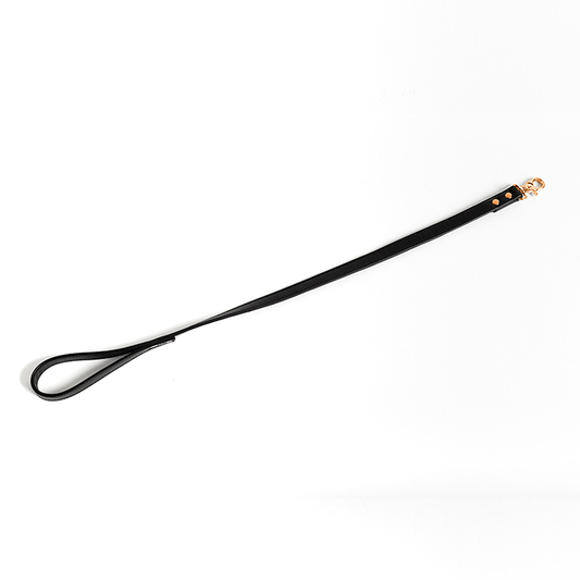 Estrid Leather Leash Black & Gold