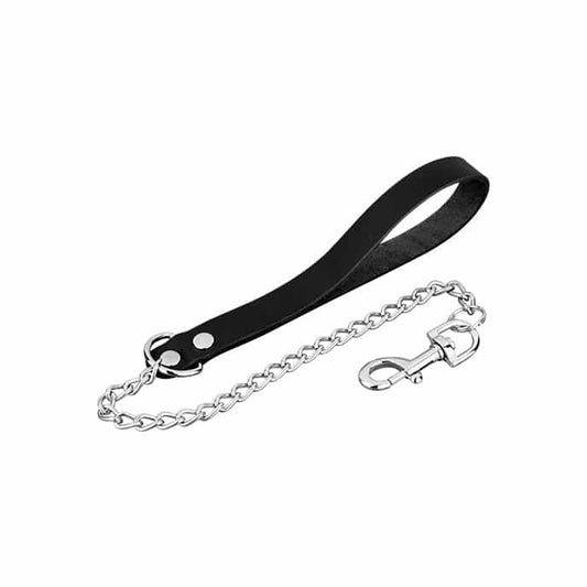Leather and Chain Short Leash