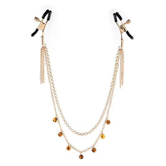 Amber Chain Nipple Clamps