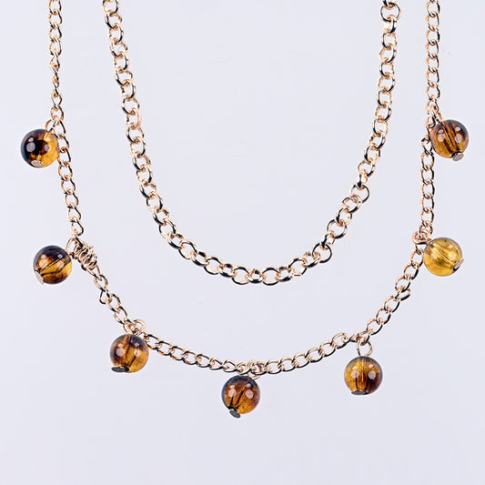 Amber Chain Nipple Clamps