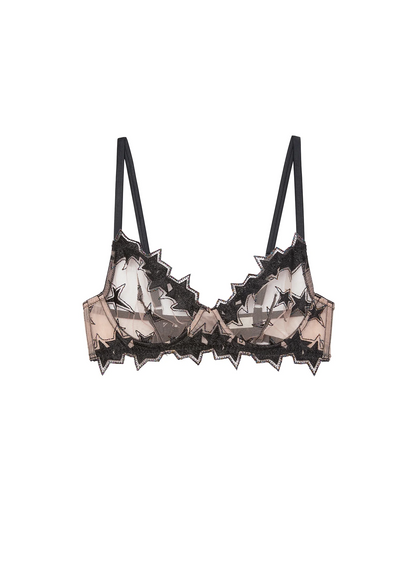 Fleur Du Mal Super Star Embroidery Demi Bra