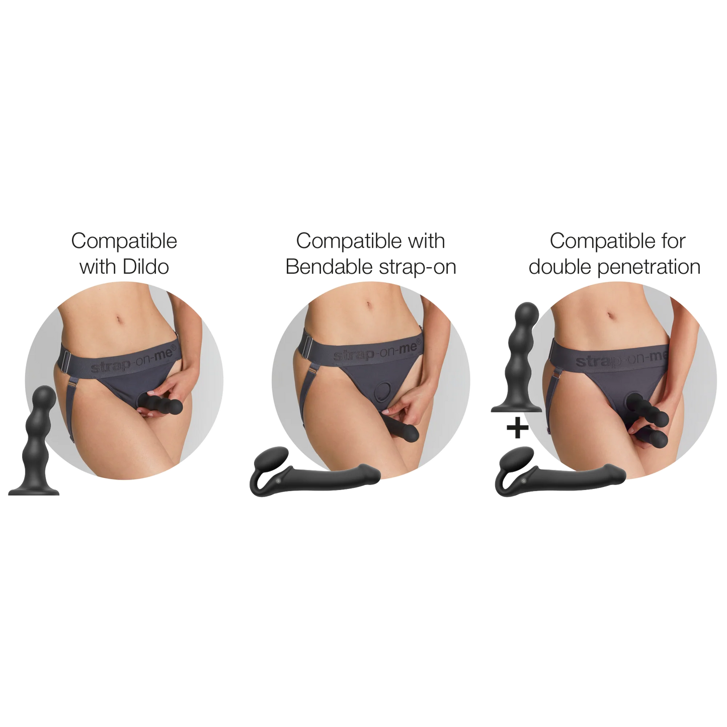 Unique Double Dildo Harness One Size