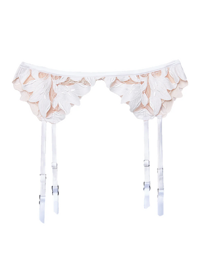 Fleur Du Mal Lily Ivory Garter Belt
