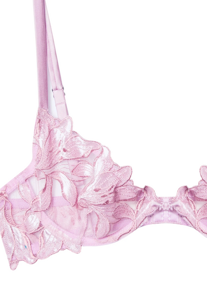 Fleur Du Mal Pink Lavender Velvet Lily Demi Bra