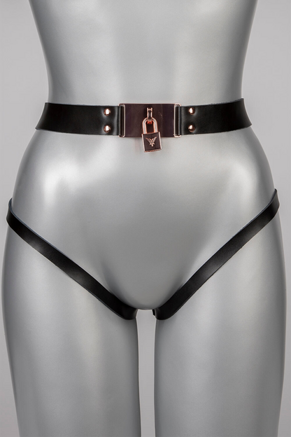 Rose Gold Lock Leather Panty